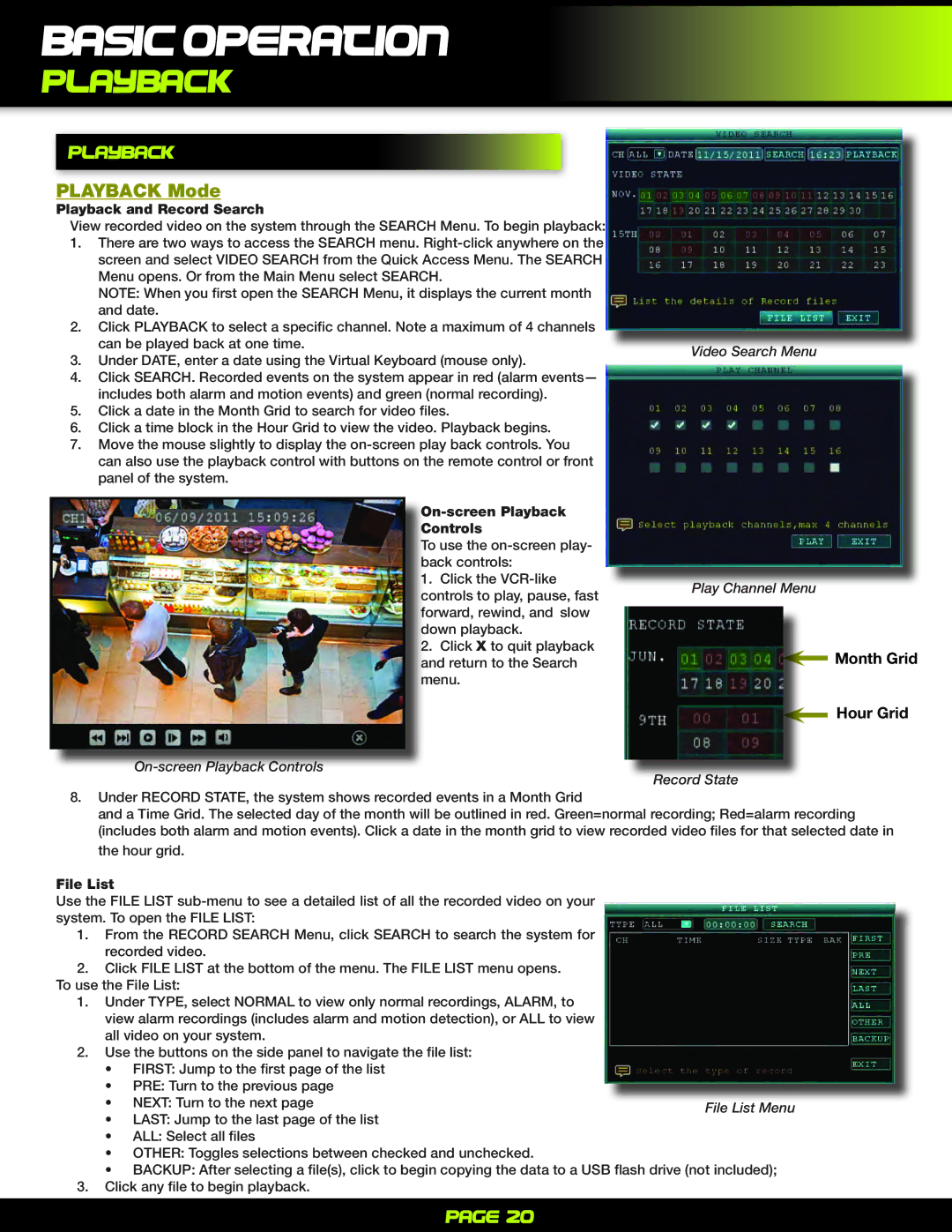 First Alert PRO-D1610 user manual Playback Mode 