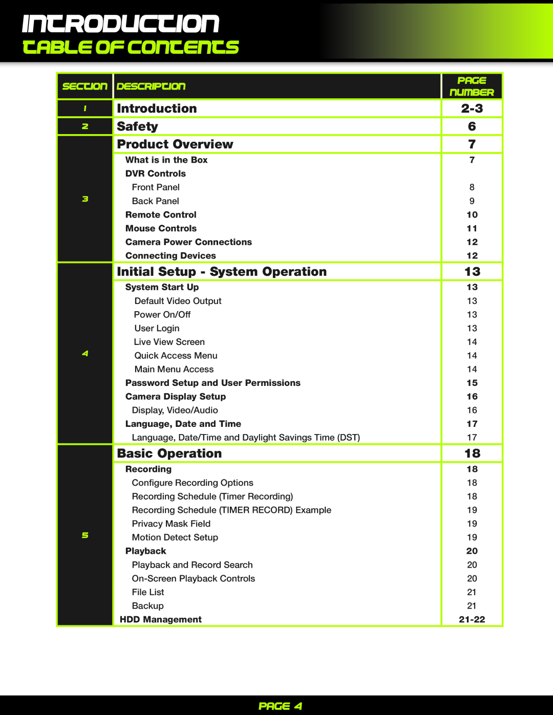 First Alert PRO-D1610 user manual Table of contents 