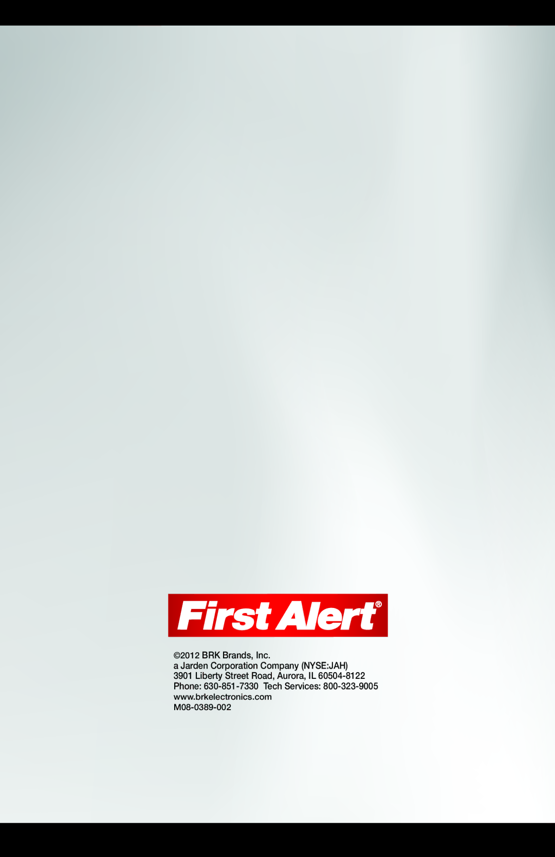 First Alert S20CVL user manual BRK Brands, Inc Jarden Corporation Company Nysejah 