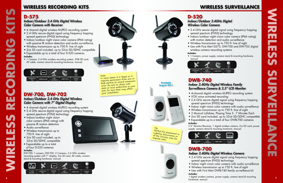 First Alert Security Camera manual Wireless Recording Kits, Wireless Surveillance 