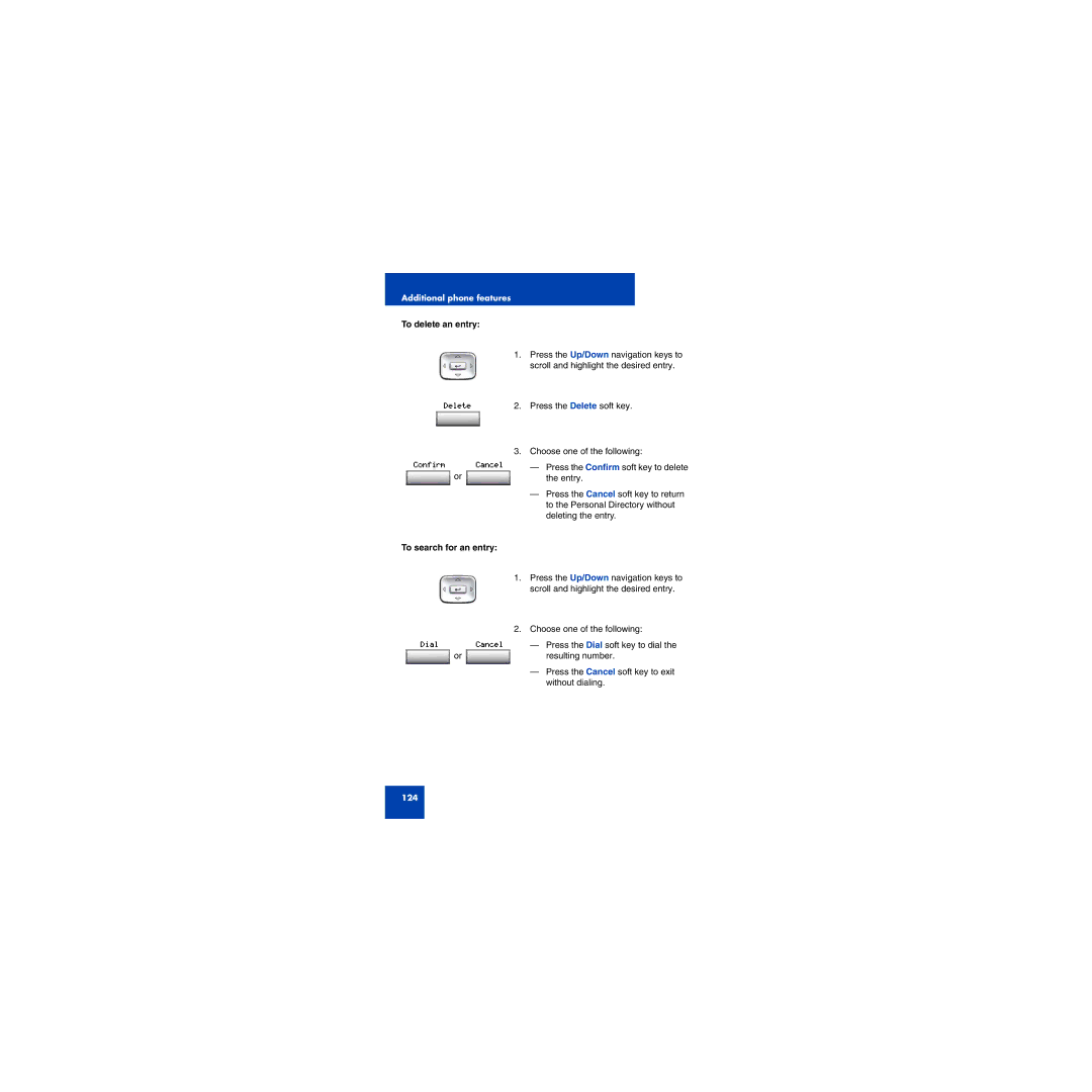 First Virtual Communications 1150E manual To delete an entry, To search for an entry 