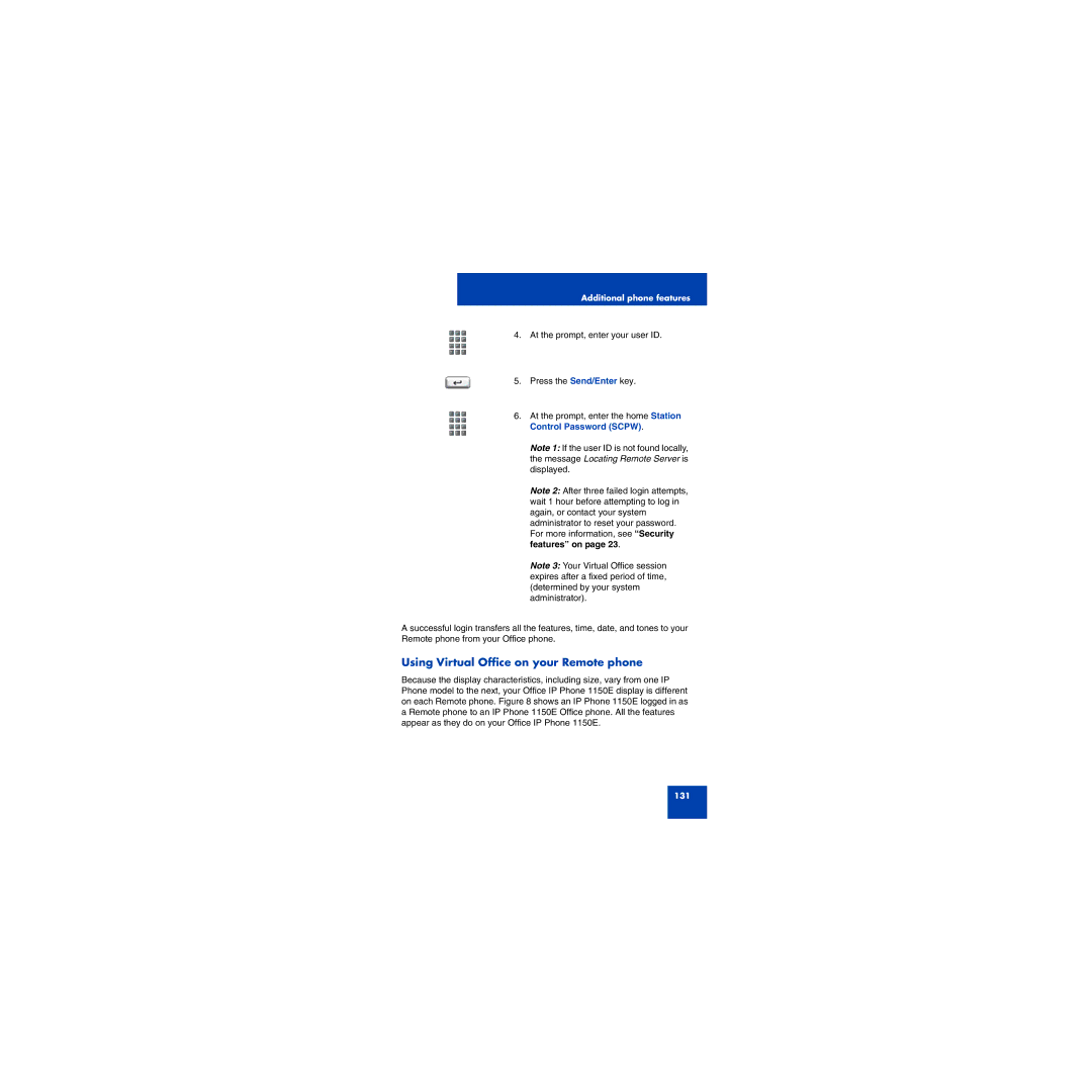 First Virtual Communications 1150E manual Using Virtual Office on your Remote phone 