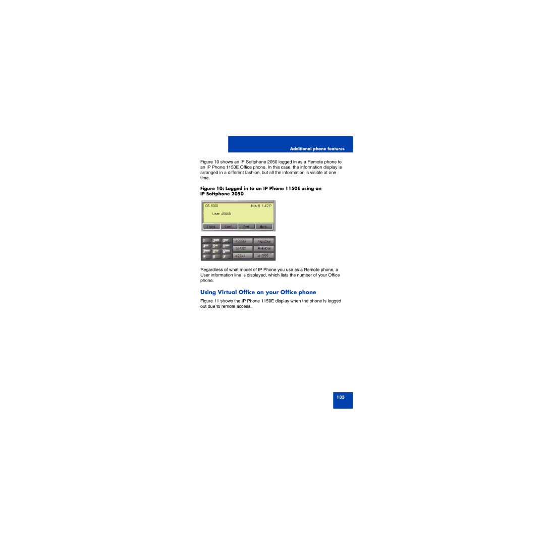 First Virtual Communications 1150E manual Using Virtual Office on your Office phone 