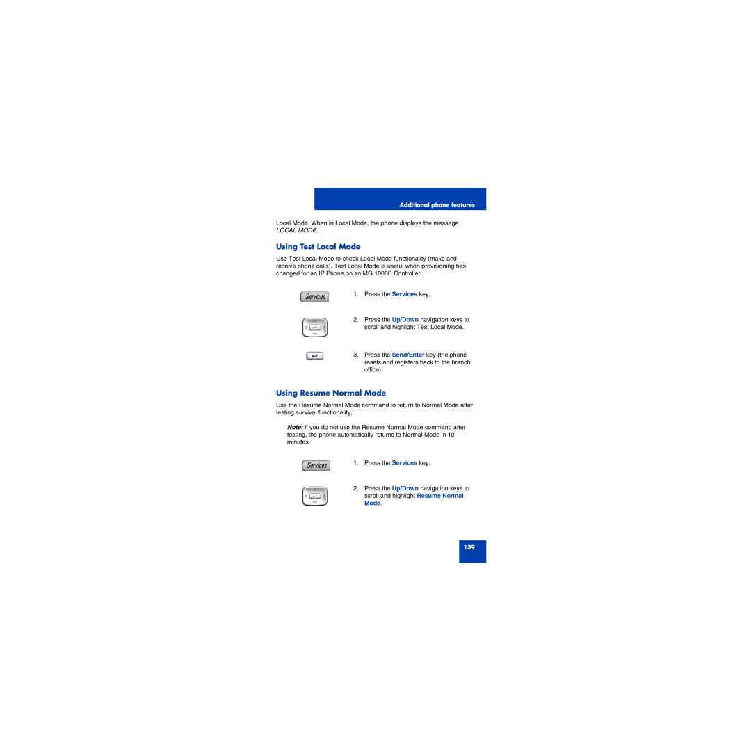 First Virtual Communications 1150E manual Using Test Local Mode, Using Resume Normal Mode 