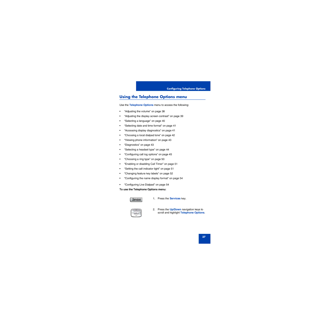 First Virtual Communications 1150E manual Using the Telephone Options menu, To use the Telephone Options menu 