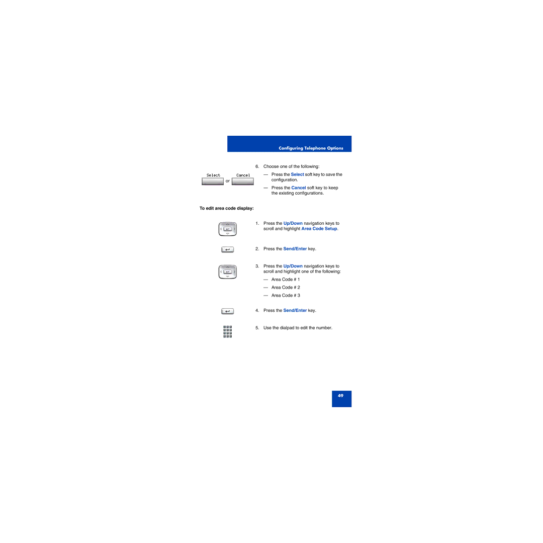 First Virtual Communications 1150E manual To edit area code display 