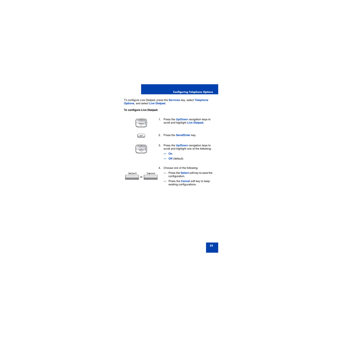 First Virtual Communications 1150E manual To configure Live Dialpad 