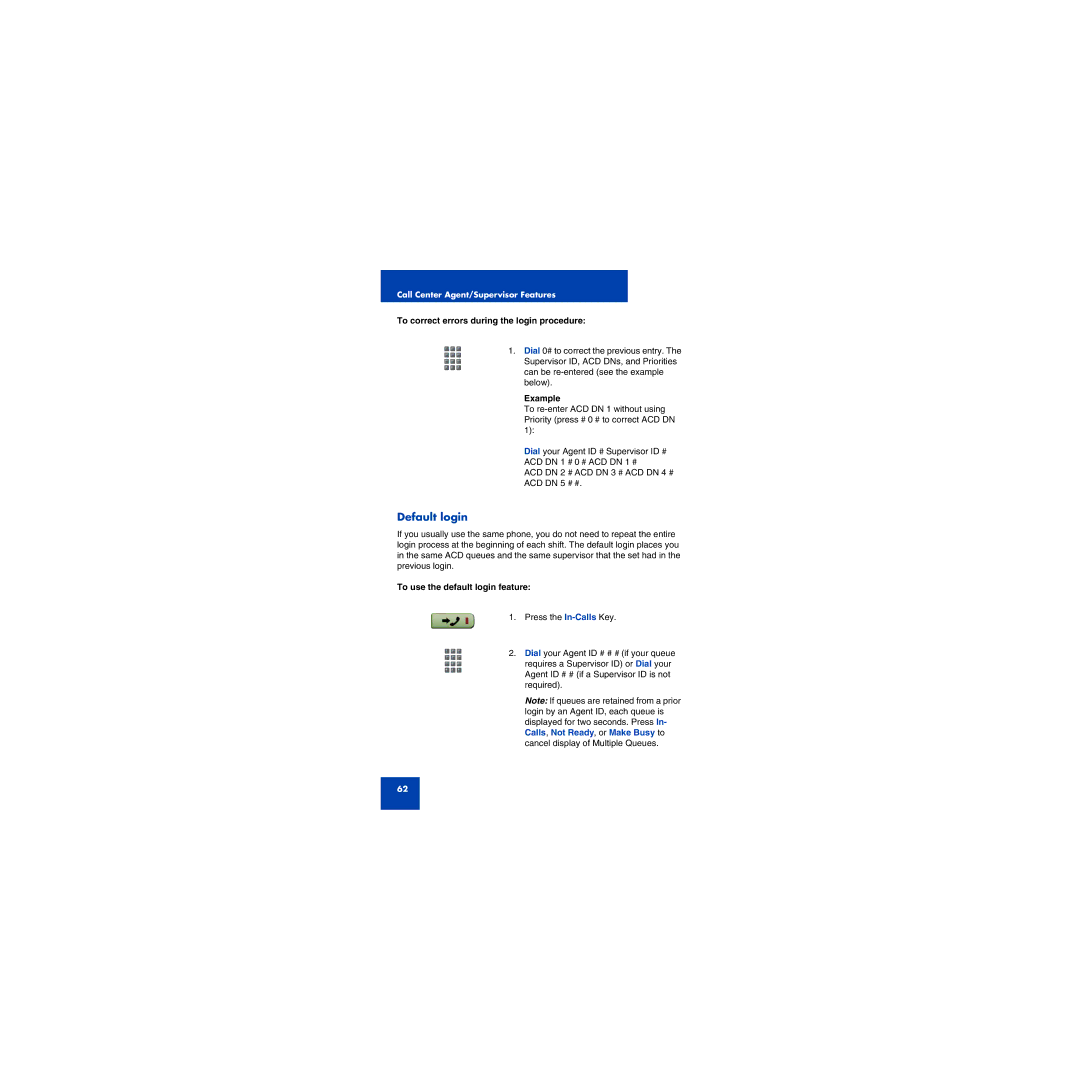 First Virtual Communications 1150E manual Default login, To correct errors during the login procedure, Example 