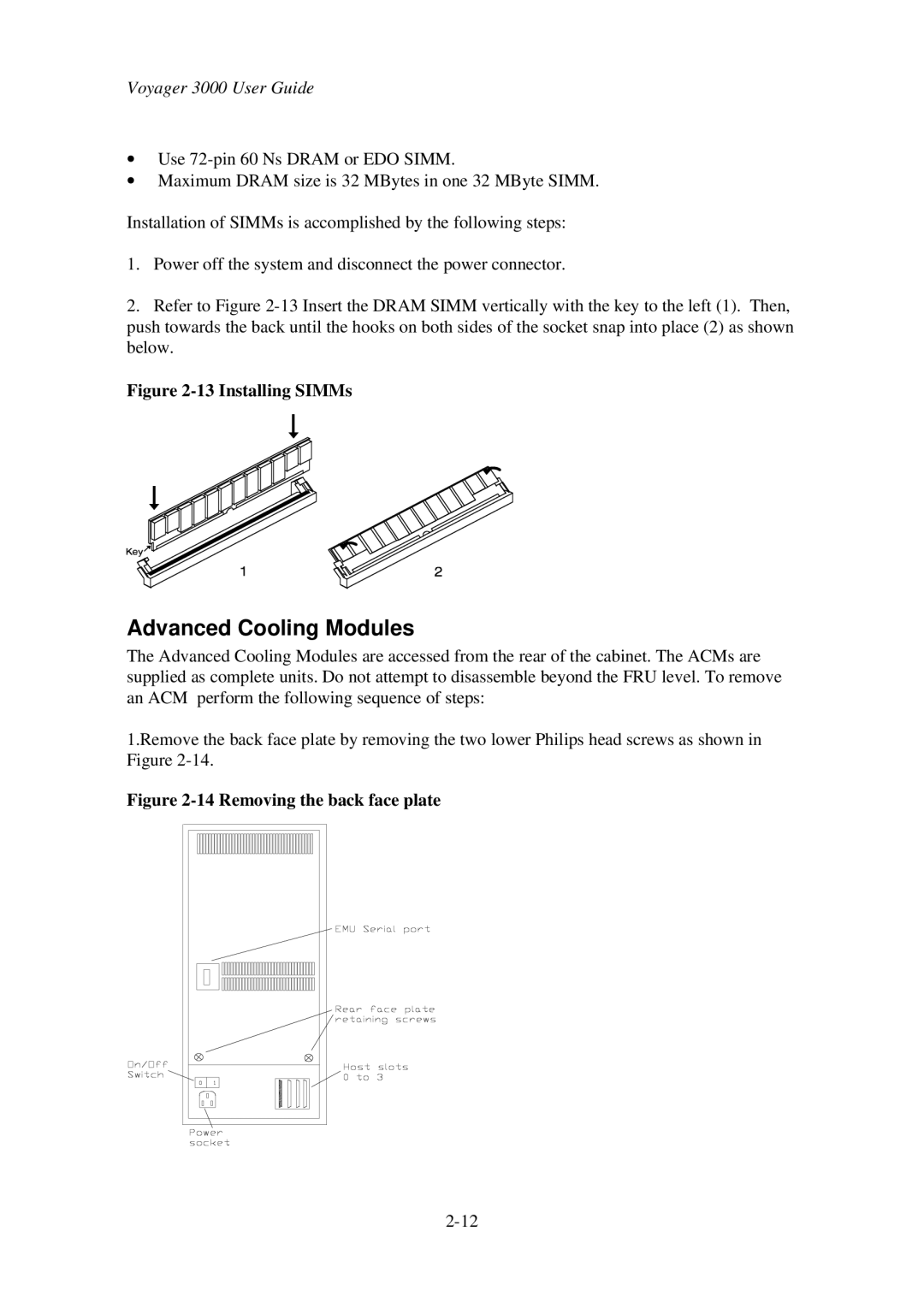 First Virtual Communications 3000 user manual Advanced Cooling Modules, Installing SIMMs 