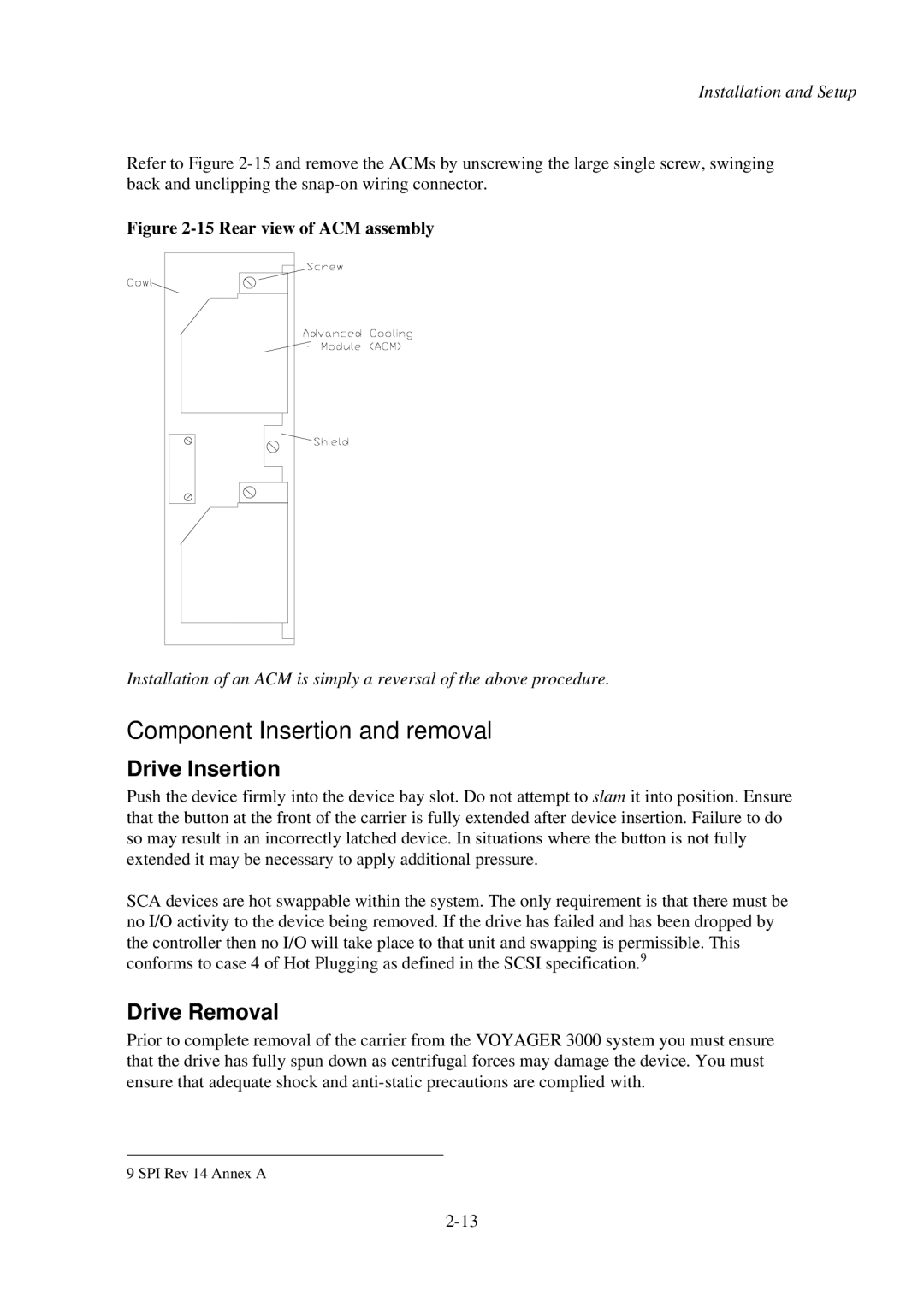 First Virtual Communications 3000 user manual Component Insertion and removal, Drive Insertion, Drive Removal 