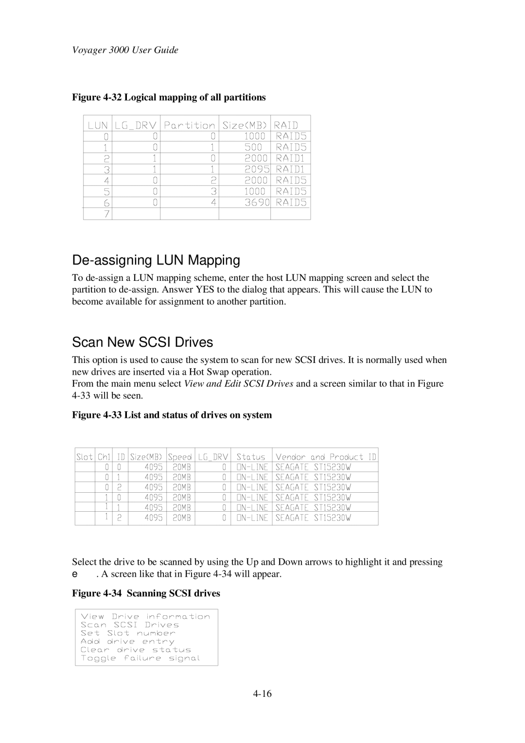 First Virtual Communications 3000 user manual De-assigning LUN Mapping, Scan New Scsi Drives 