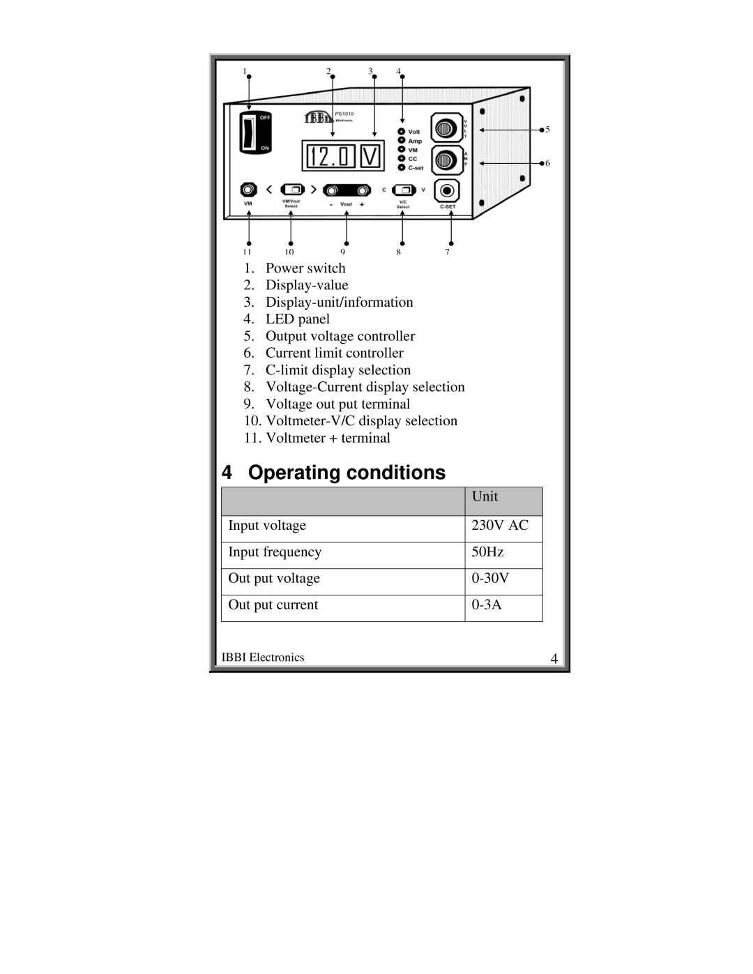 First Virtual Communications PS1010-3A user manual Operating conditions 