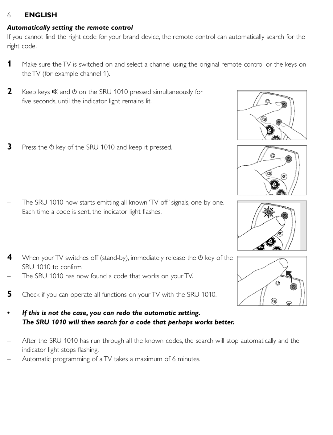 First Virtual Communications SRU 1010 manual Automatically setting the remote control 