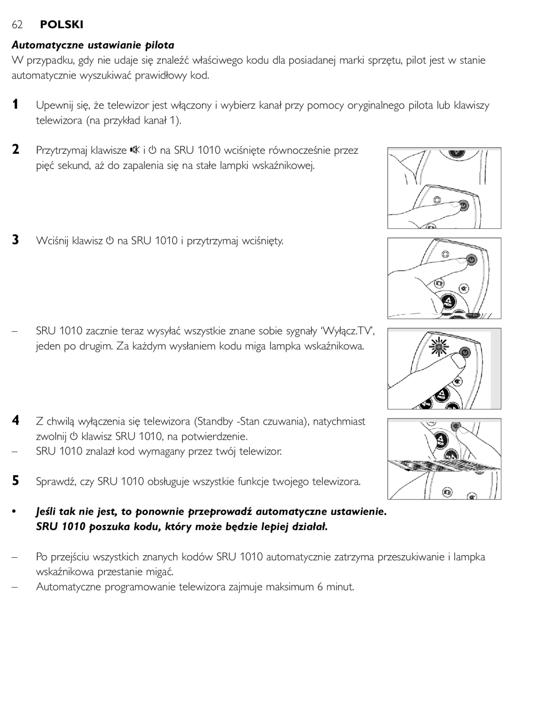 First Virtual Communications SRU 1010 manual Automatyczne ustawianie pilota 