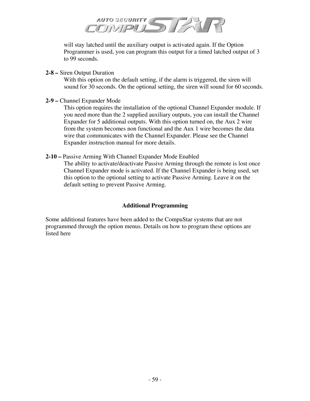 Firstech, LLC CM4200, CM3 SERIES, CM1000A manual Additional Programming 