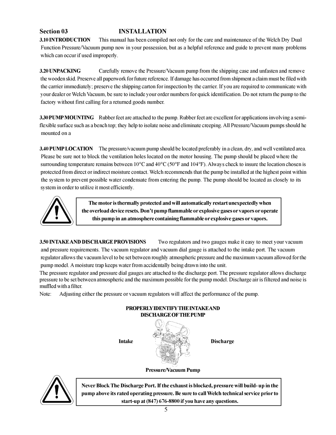 Fisher & Paykel 2546, 2534C-02 owner manual Installation, Properlyidentifytheintakeand Dischargeofthepump 