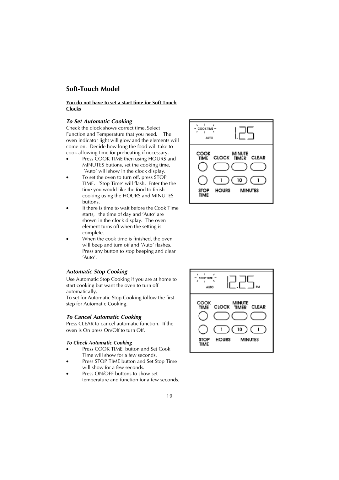 Fisher & Paykel 447443 manual Soft-Touch Model, To Check Automatic Cooking 