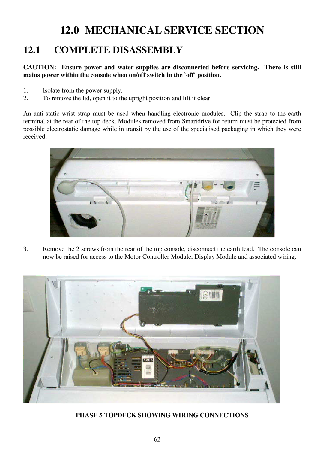 Fisher & Paykel 517735 Mechanical Service Section, Complete Disassembly, Phase 5 Topdeck Showing Wiring Connections 