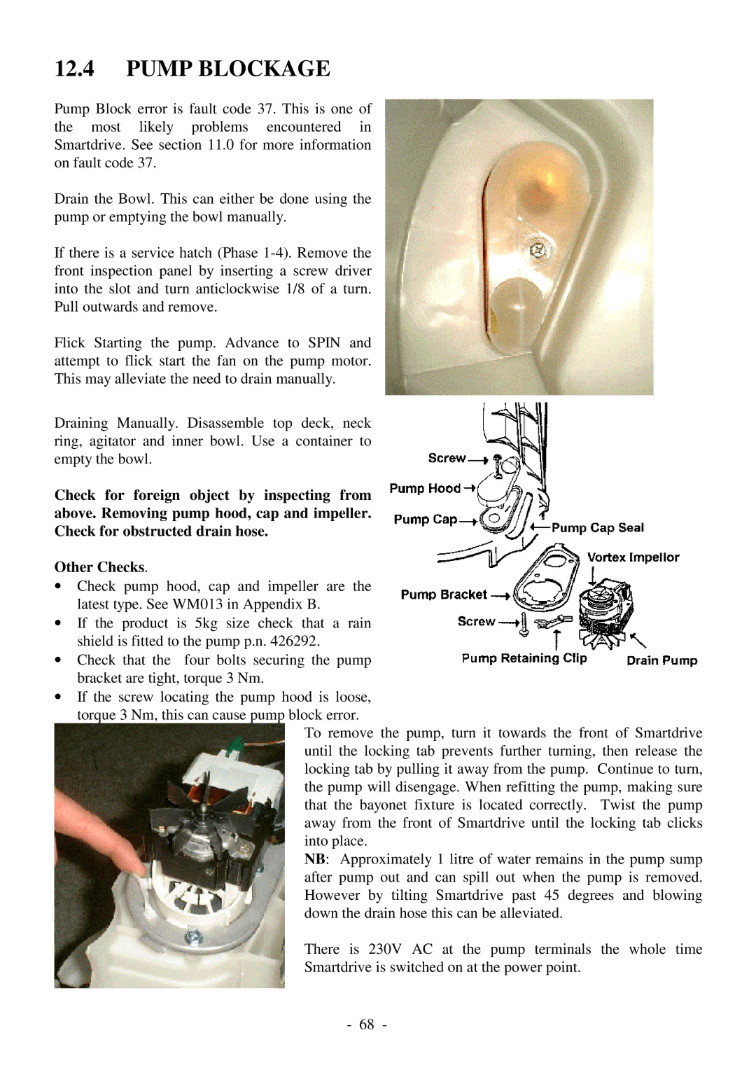 Fisher & Paykel 517735 service manual Pump Blockage 