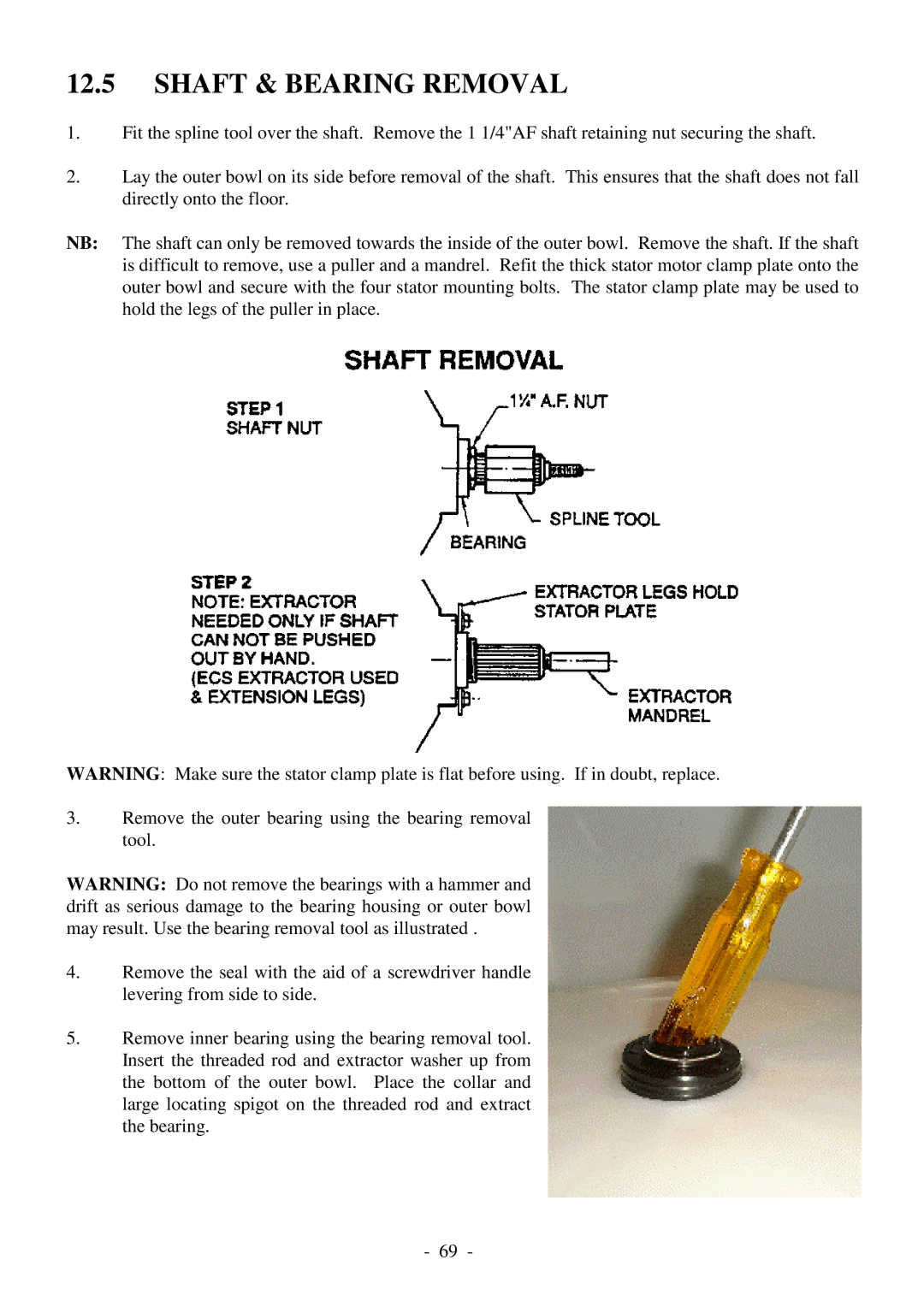 Fisher & Paykel 517735 service manual Shaft & Bearing Removal 