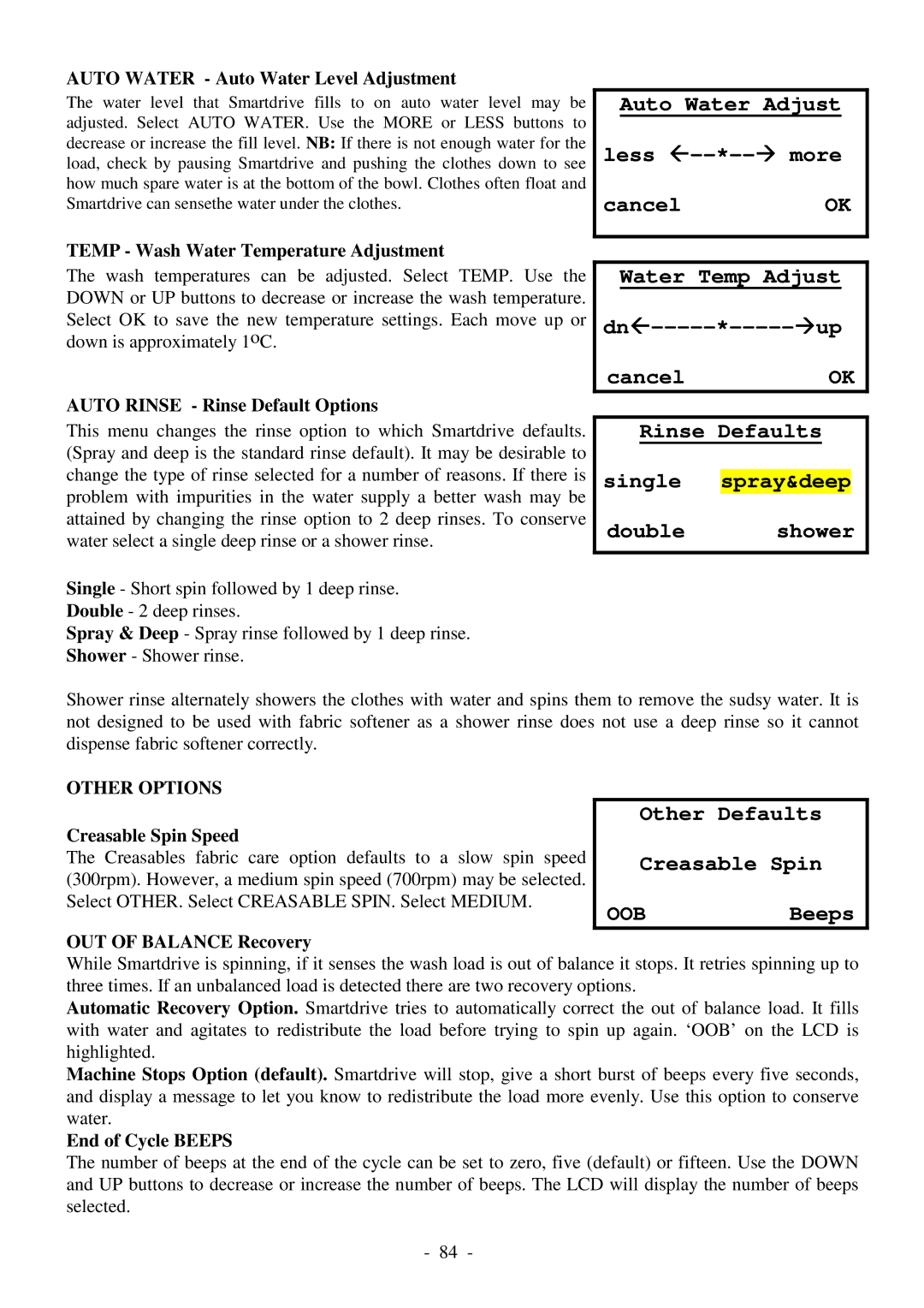 Fisher & Paykel 517735 service manual Other Options 