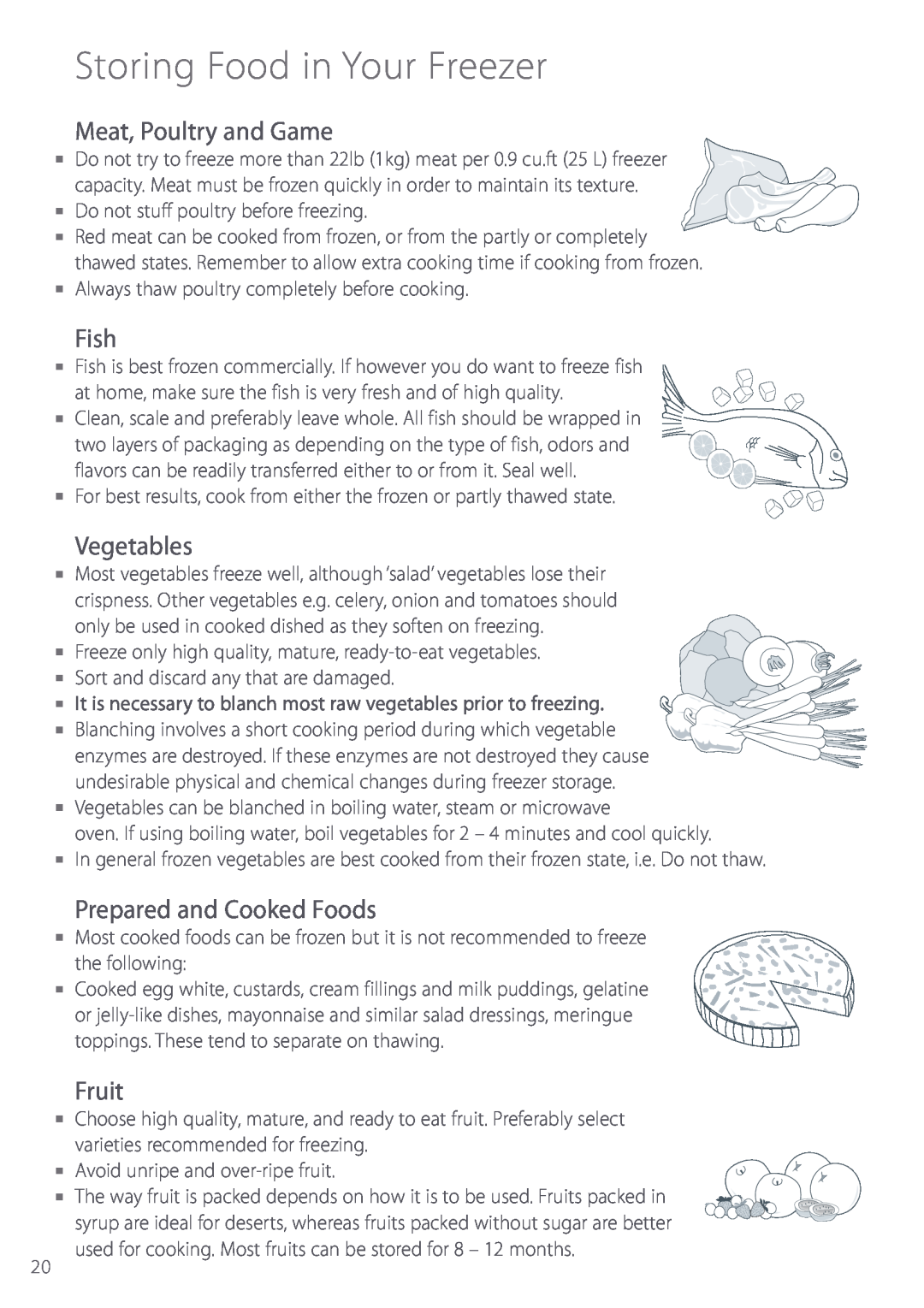 Fisher & Paykel Active Smart manual Meat, Poultry and Game, Fish, Vegetables, Prepared and Cooked Foods, Fruit 