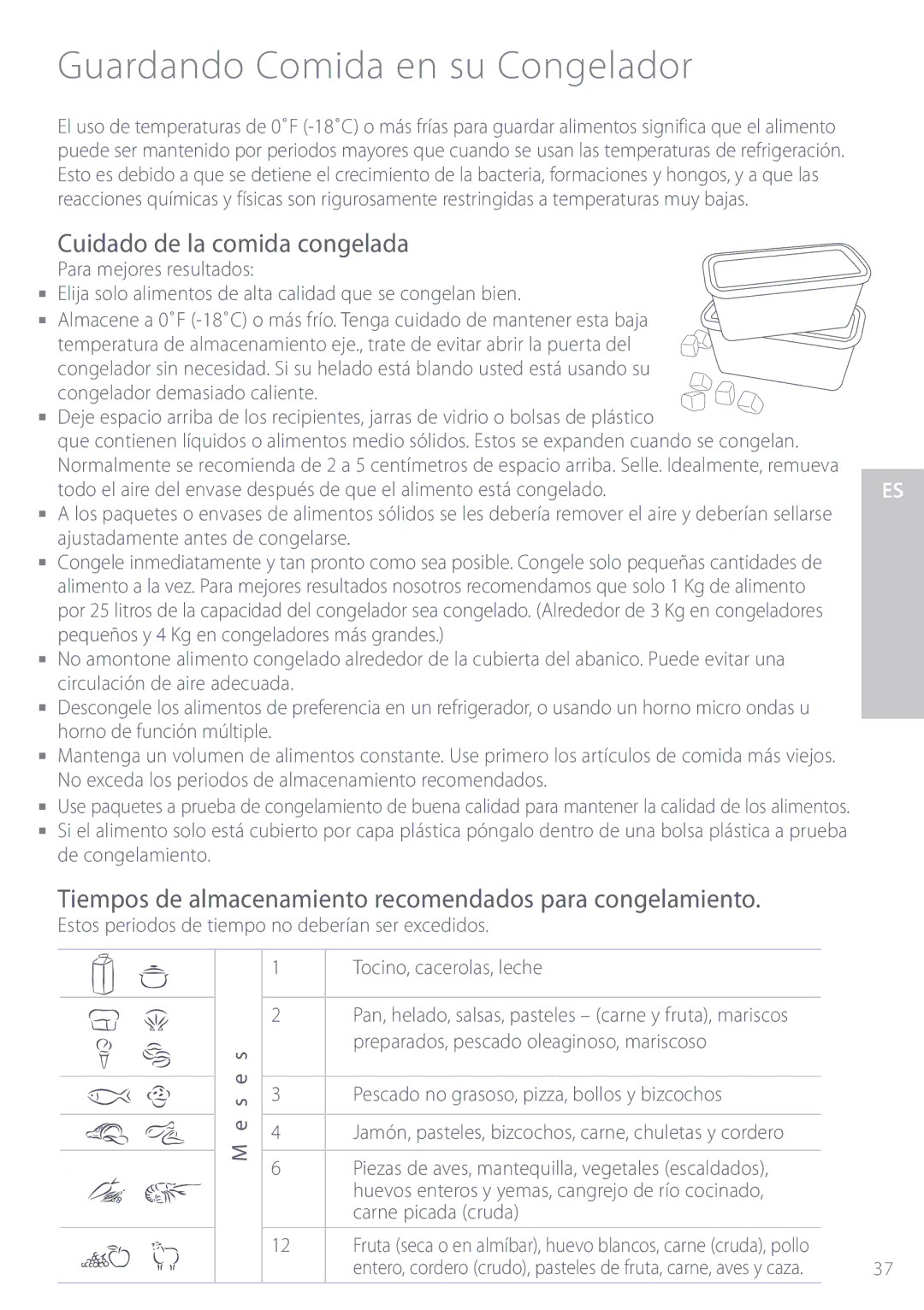 Fisher & Paykel ActiveSmart manual Guardando Comida en su Congelador, Cuidado de la comida congelada 