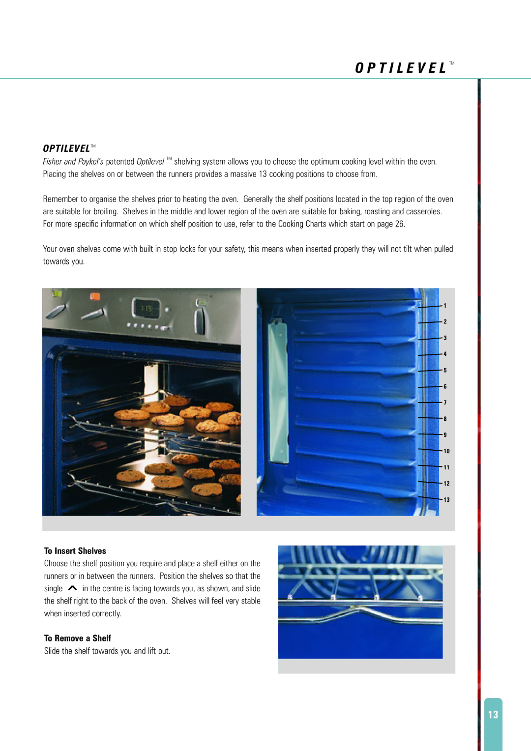 Fisher & Paykel AeroTech manual T I L E V E L Tm, To Insert Shelves 