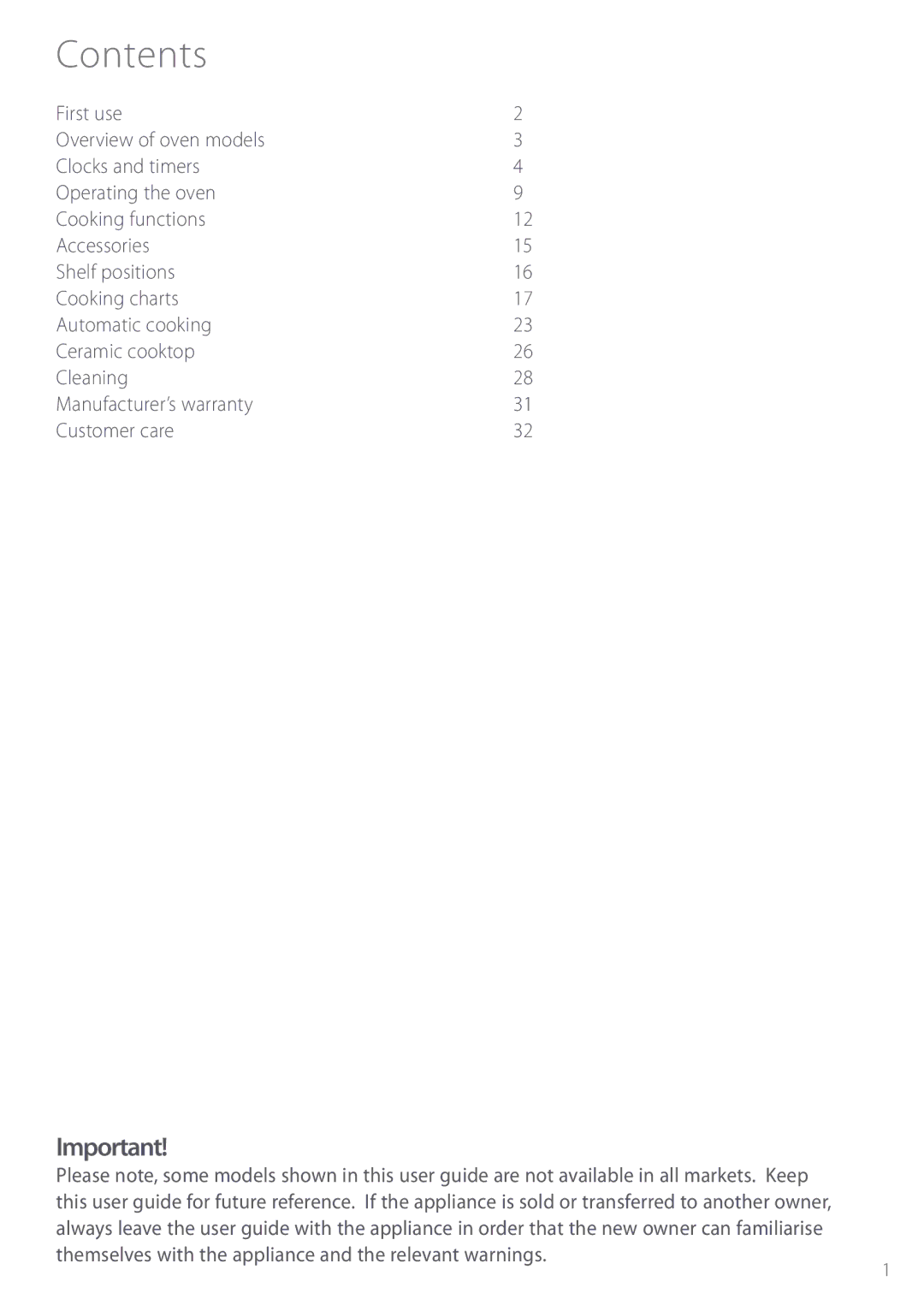 Fisher & Paykel BI452 manual Contents 