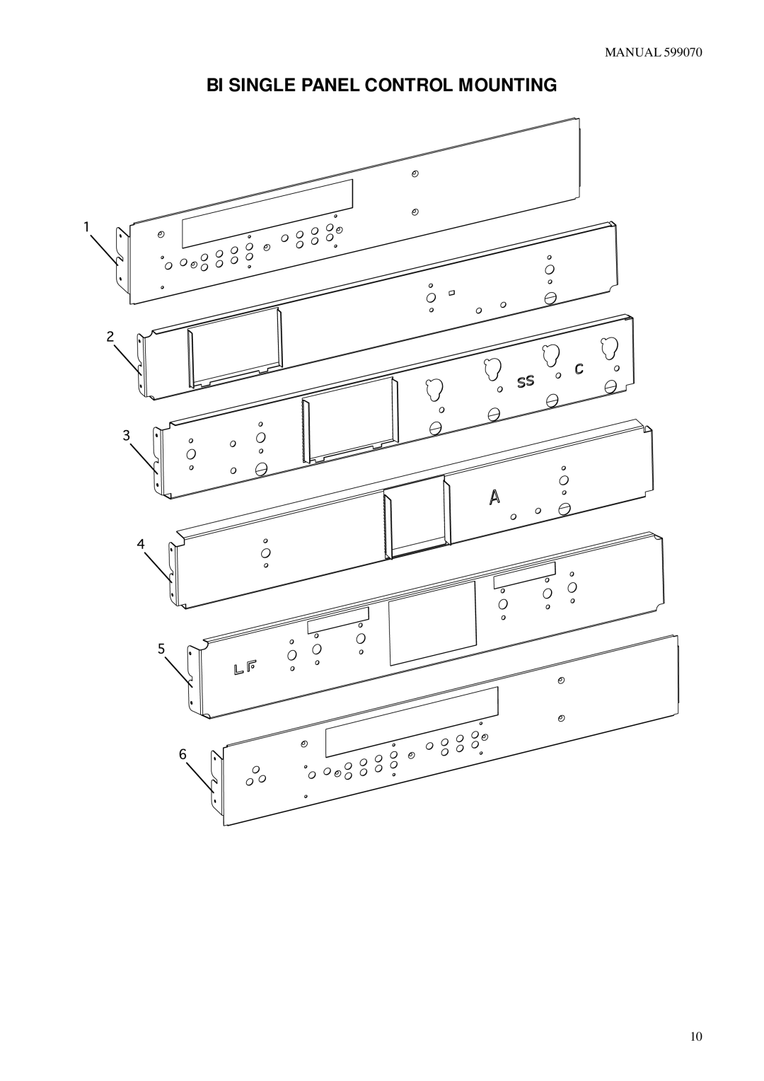 Fisher & Paykel BI600QASX BI600QCR, BI600QIO BI600QWD, BI600S, BI600GR BI600QAA, BI600A manual BI Single Panel Control Mounting 