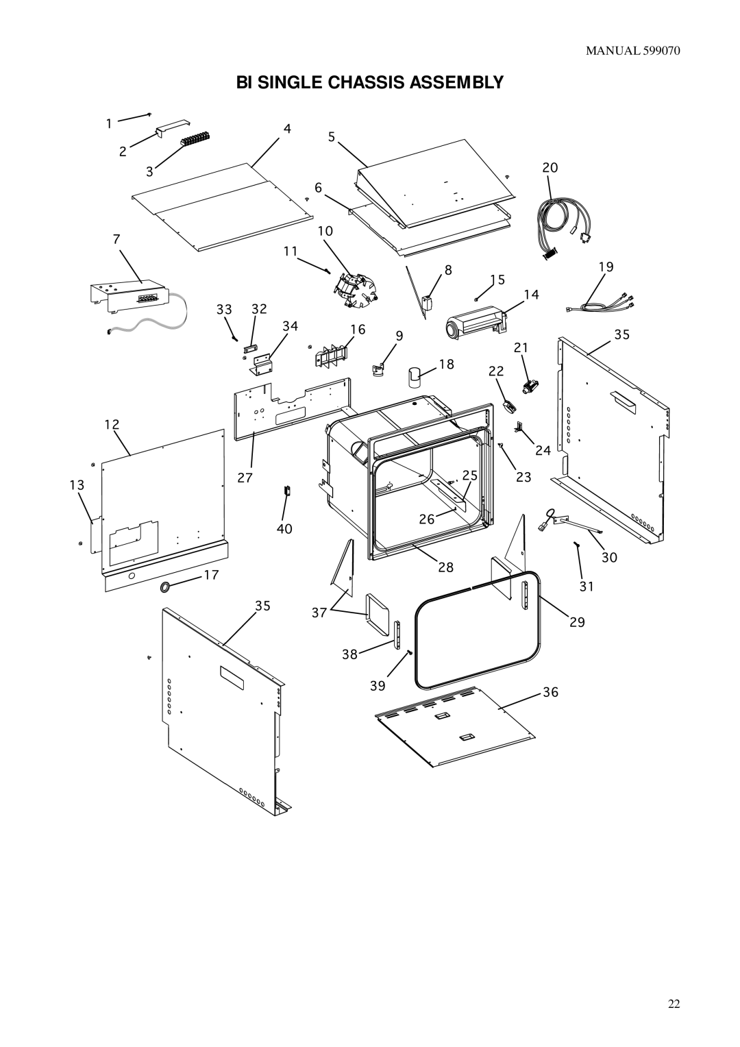 Fisher & Paykel BI600QIO BI600QWD, BI600S, BI600GR BI600QAA, BI600A, BI600CR BI600E, BI600R BI600RR BI Single Chassis Assembly 