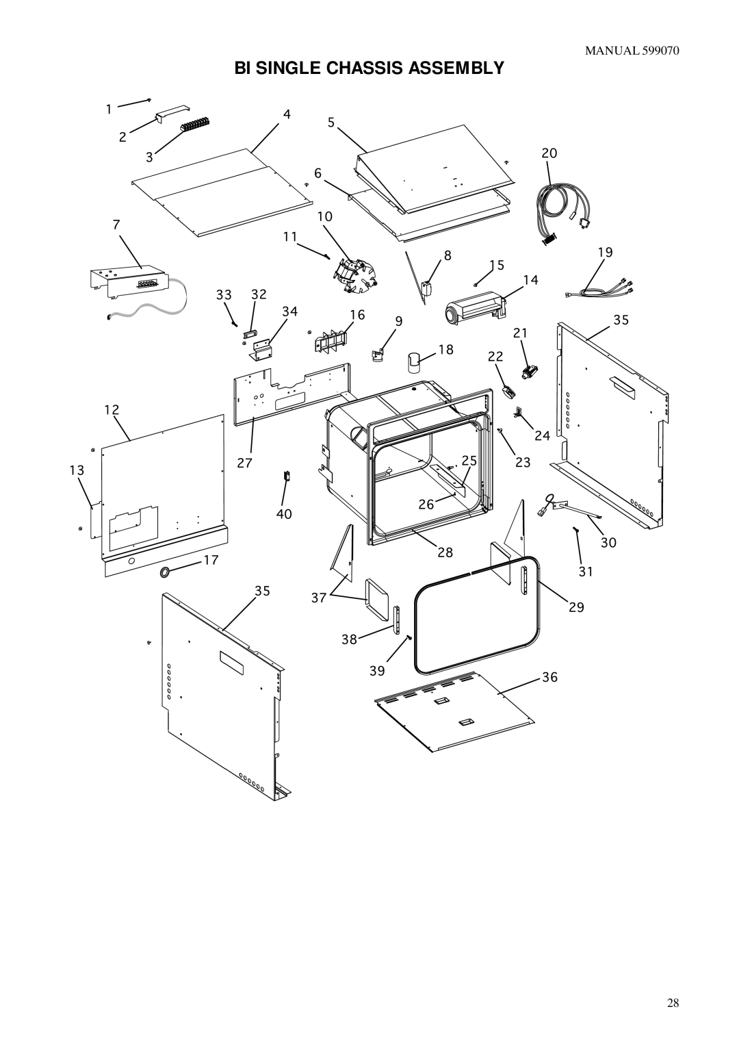 Fisher & Paykel BI600QIO BI600QWD, BI600S, BI600GR BI600QAA, BI600A, BI600CR BI600E manual BI Single Chassis Assembly 