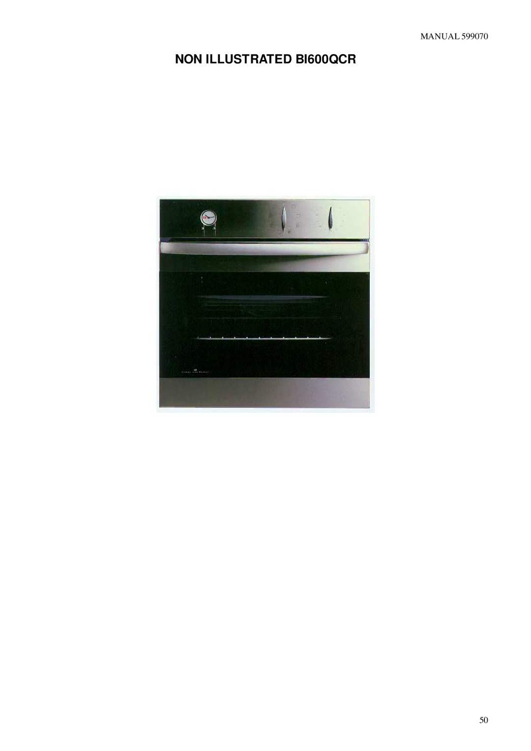 Fisher & Paykel BI600QIO BI600QWD, BI600S, BI600GR BI600QAA, BI600A, BI600CR BI600E manual NON Illustrated BI600QCR 