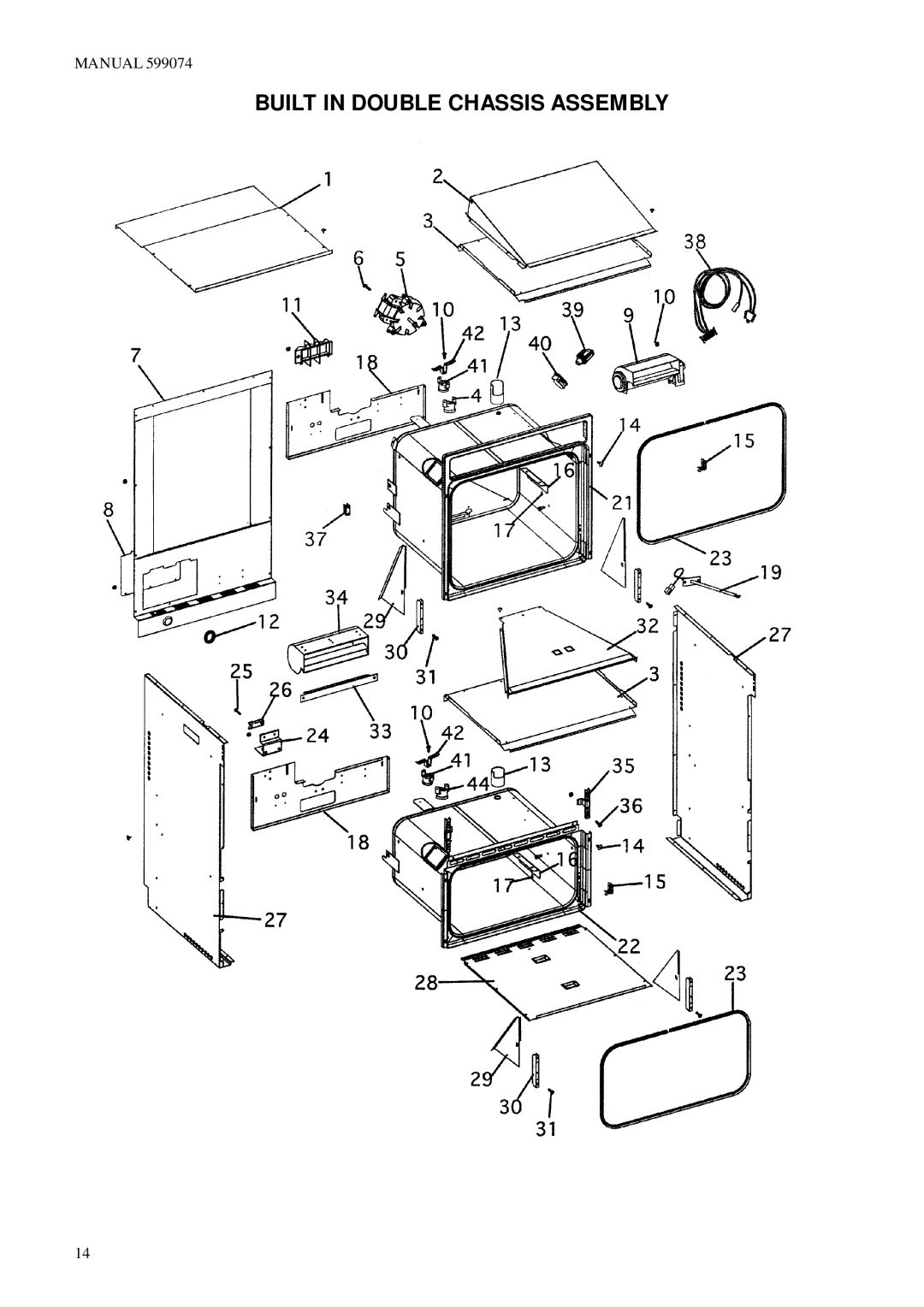 Fisher & Paykel BI601 Series, BI601XC2, BI601QASE2, BI601QASE1.5, BI601ED manual Built in Double Chassis Assembly 