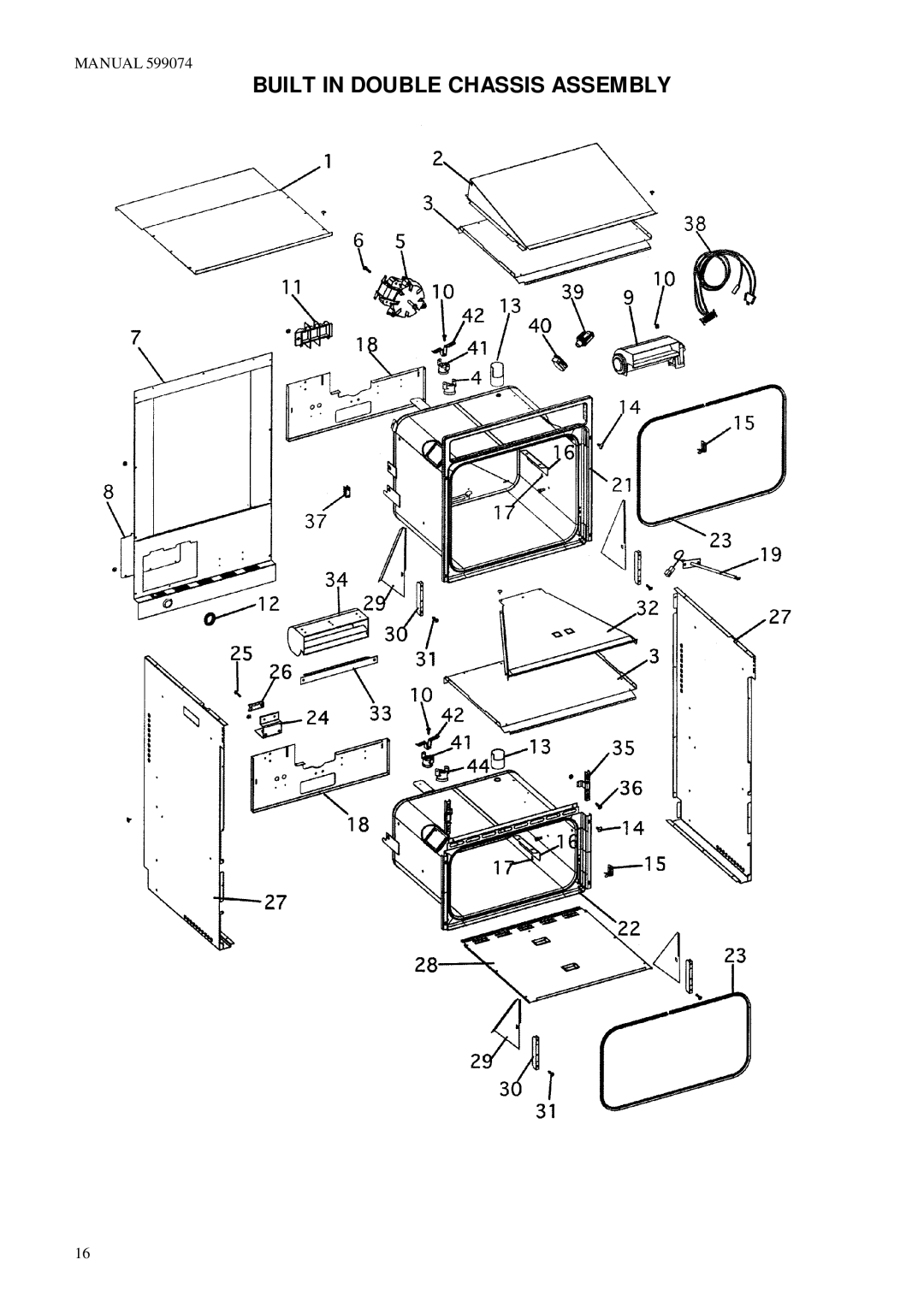 Fisher & Paykel BI601XC2, BI601QASE2, BI601QASE1.5, BI601 Series, BI601ED manual Built in Double Chassis Assembly 