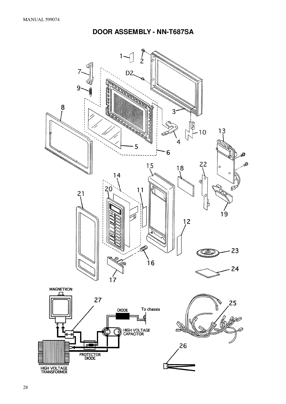 Fisher & Paykel BI601XC2, BI601QASE2, BI601QASE1.5, BI601 Series, BI601ED manual Door Assembly NN-T687SA 