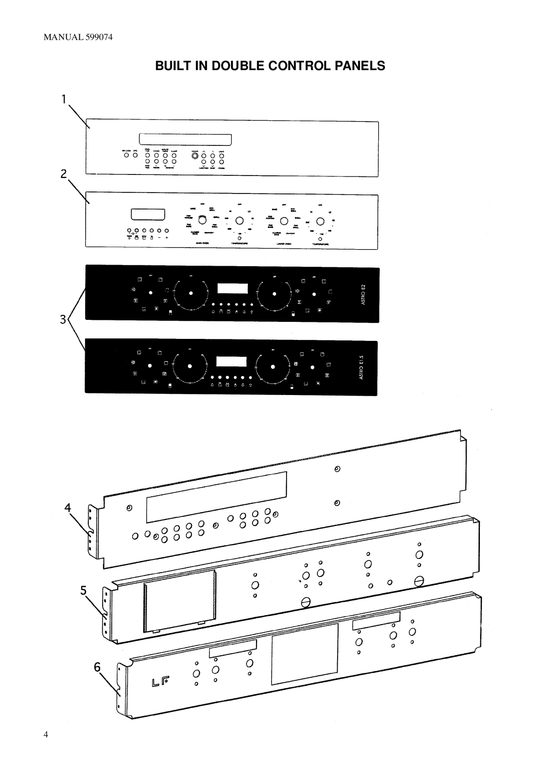 Fisher & Paykel BI601XC2, BI601QASE2, BI601QASE1.5, BI601 Series, BI601ED manual Built in Double Control Panels 