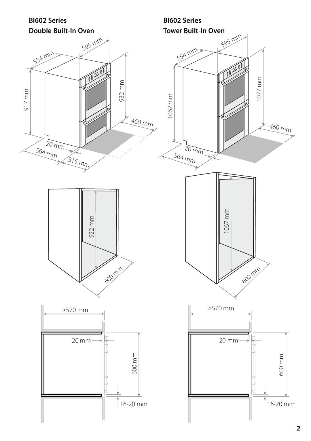 Fisher & Paykel BI602 installation instructions 564 