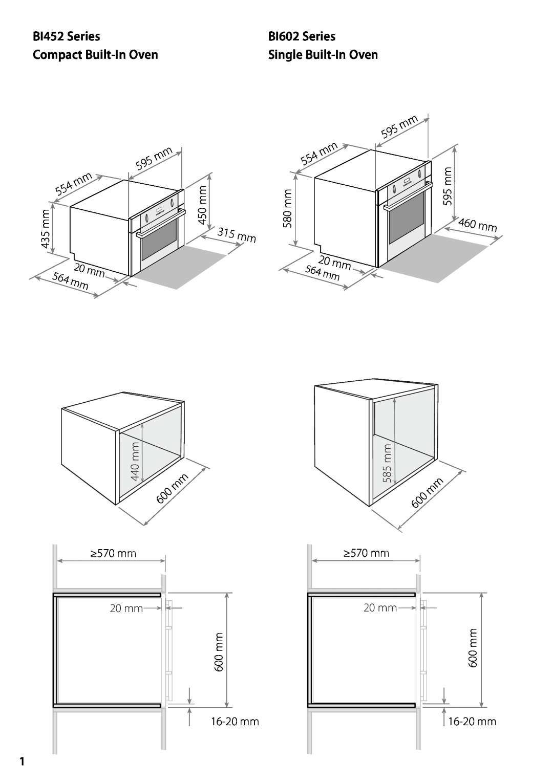 Fisher & Paykel installation instructions BI452 Series, BI602 Series, Compact Built-InOven, Single Built-InOven 