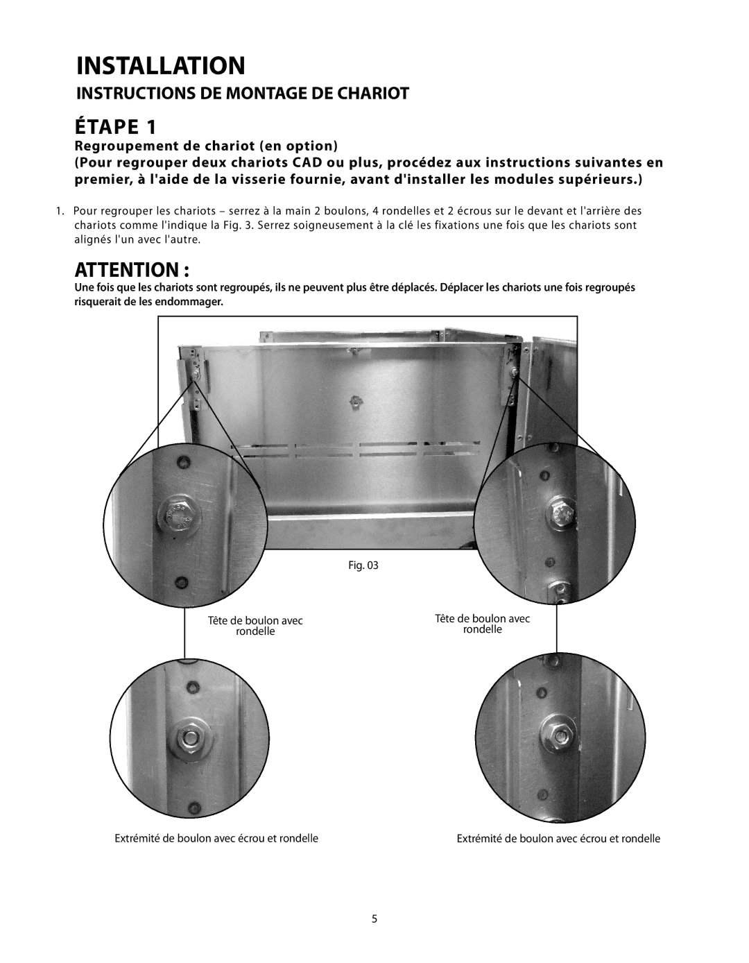 Fisher & Paykel CAD-36, CAD-48, CAD-30 manual Étape 