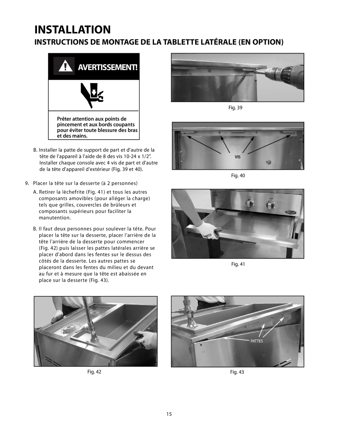 Fisher & Paykel CAD-48, CAD-30, CAD-36 manual Avertissement 