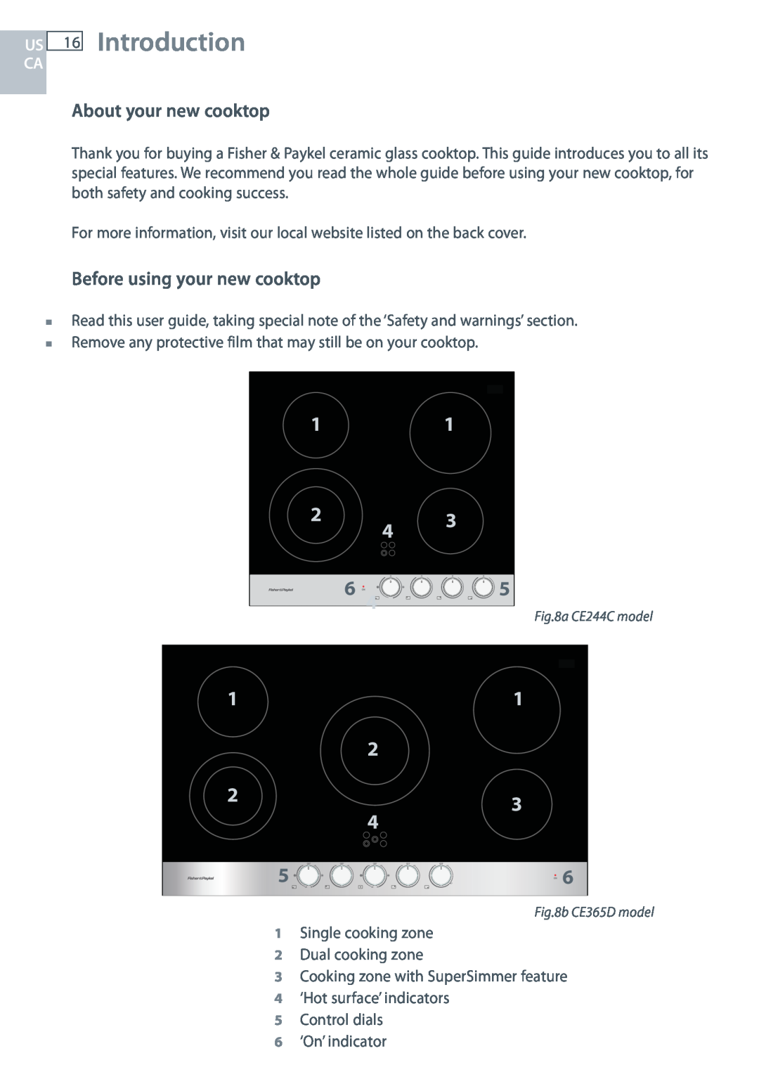 Fisher & Paykel CE244C, CE365D installation instructions Introduction, About your new cooktop, Before using your new cooktop 