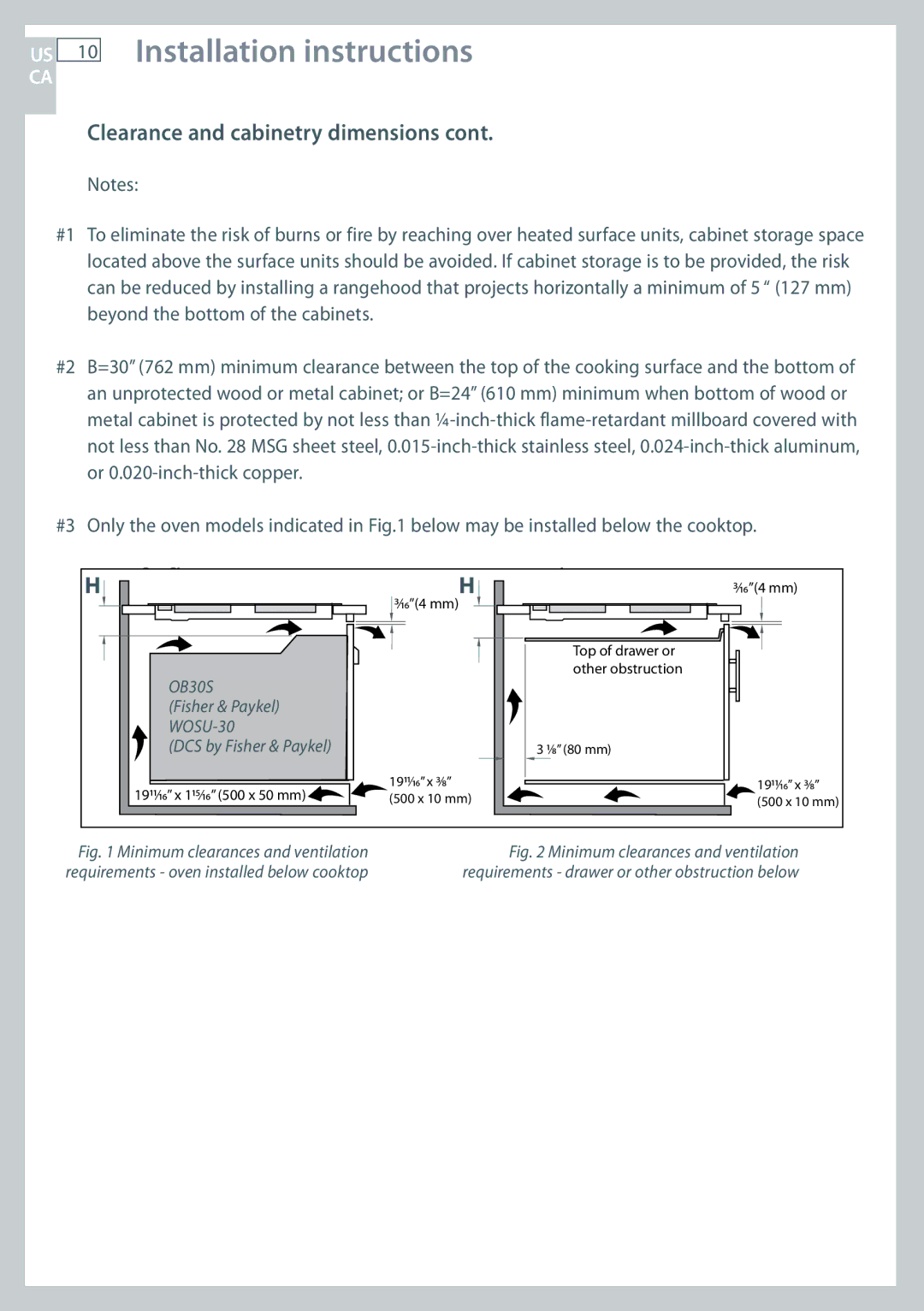 Fisher & Paykel CE365D installation instructions OB30S 