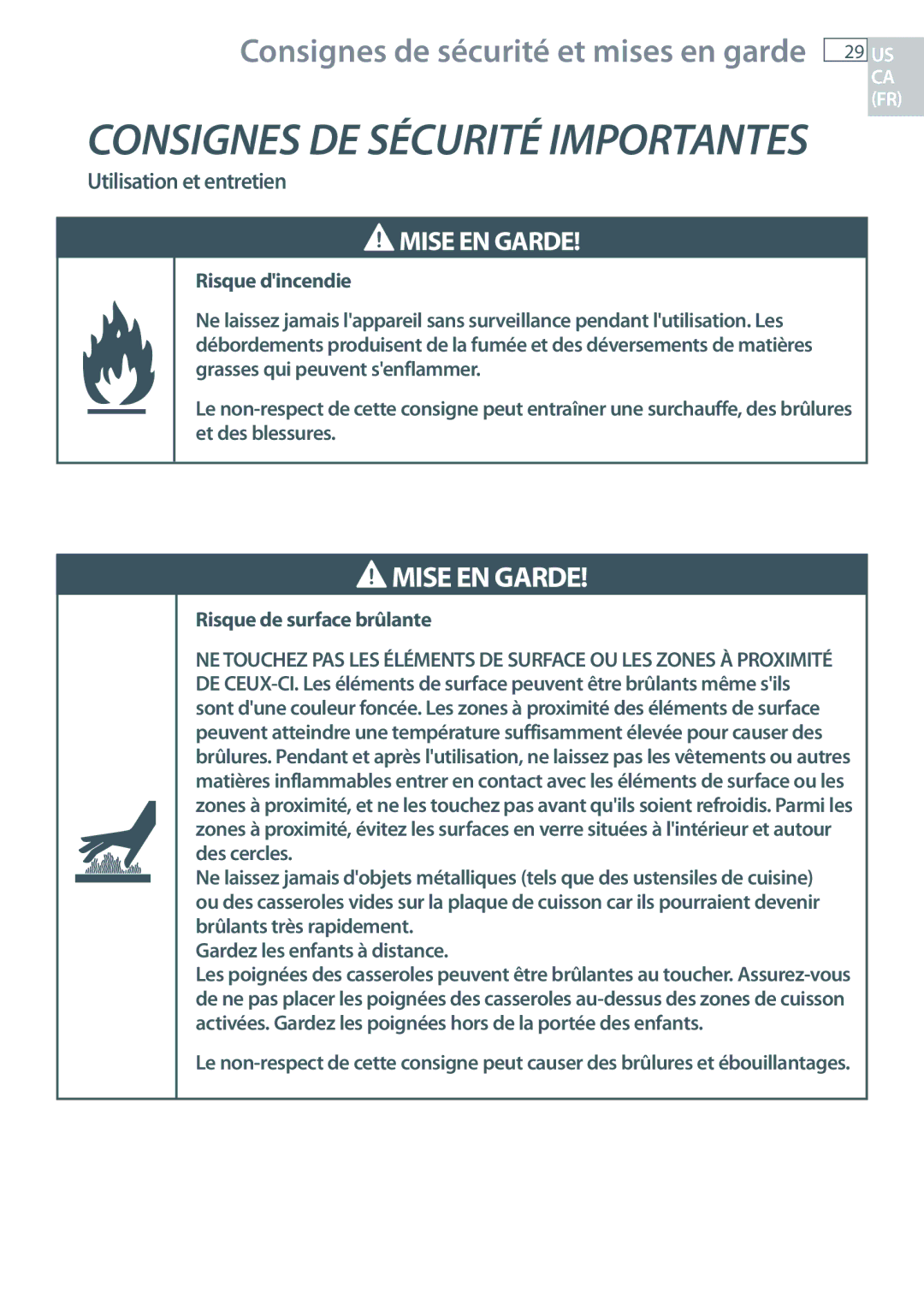 Fisher & Paykel CE365D installation instructions Mise EN Garde 