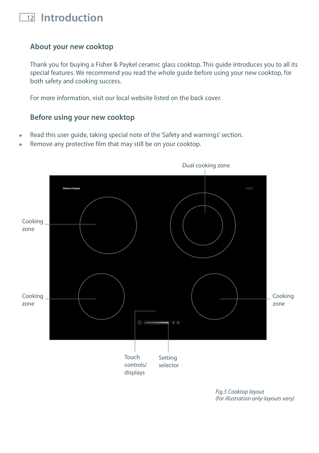 Fisher & Paykel CE754DT, CE604DT, CE704DT Introduction, About your new cooktop, Before using your new cooktop 