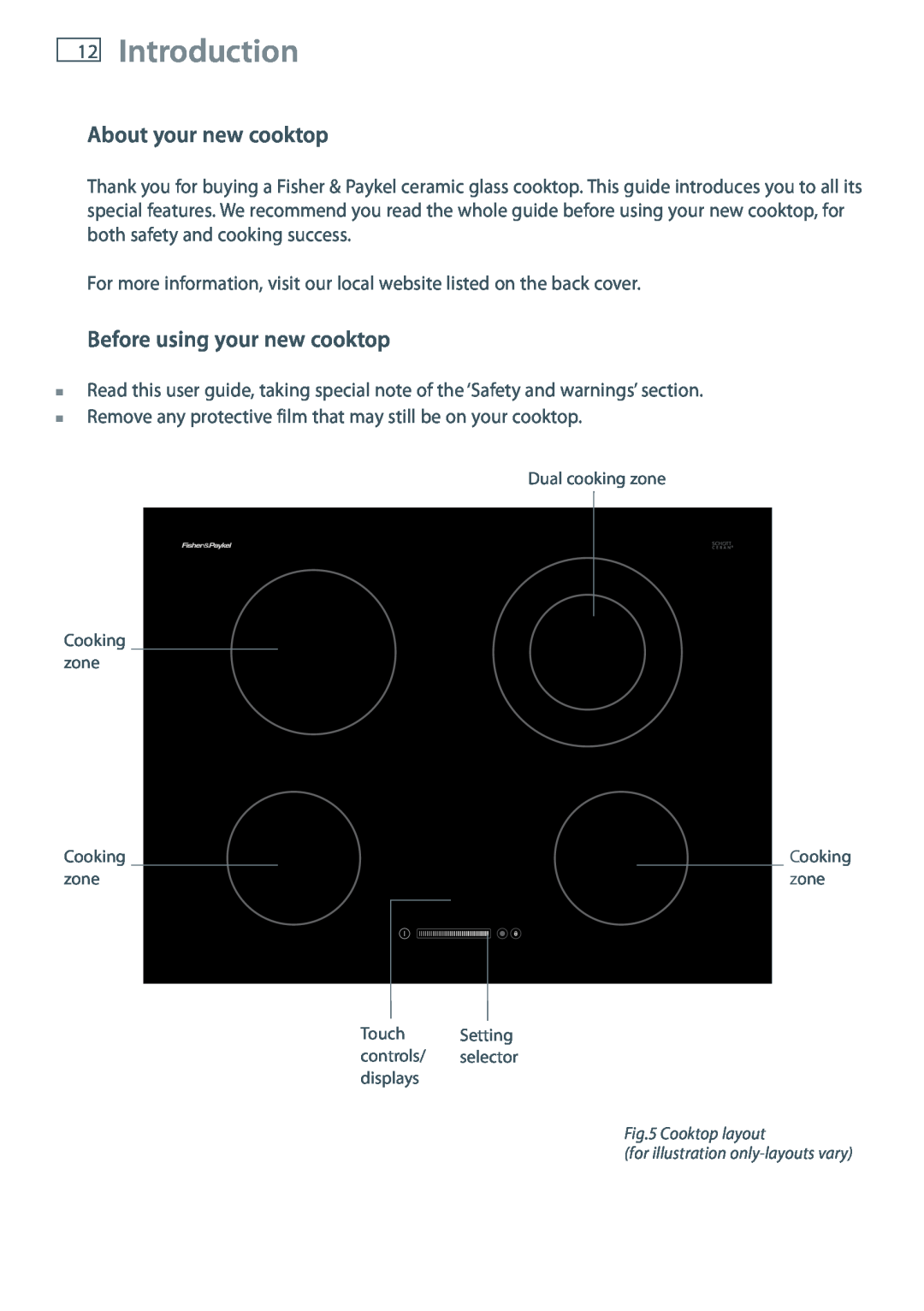 Fisher & Paykel CE754DT, CE604DT, CE704DT Introduction, About your new cooktop, Before using your new cooktop 