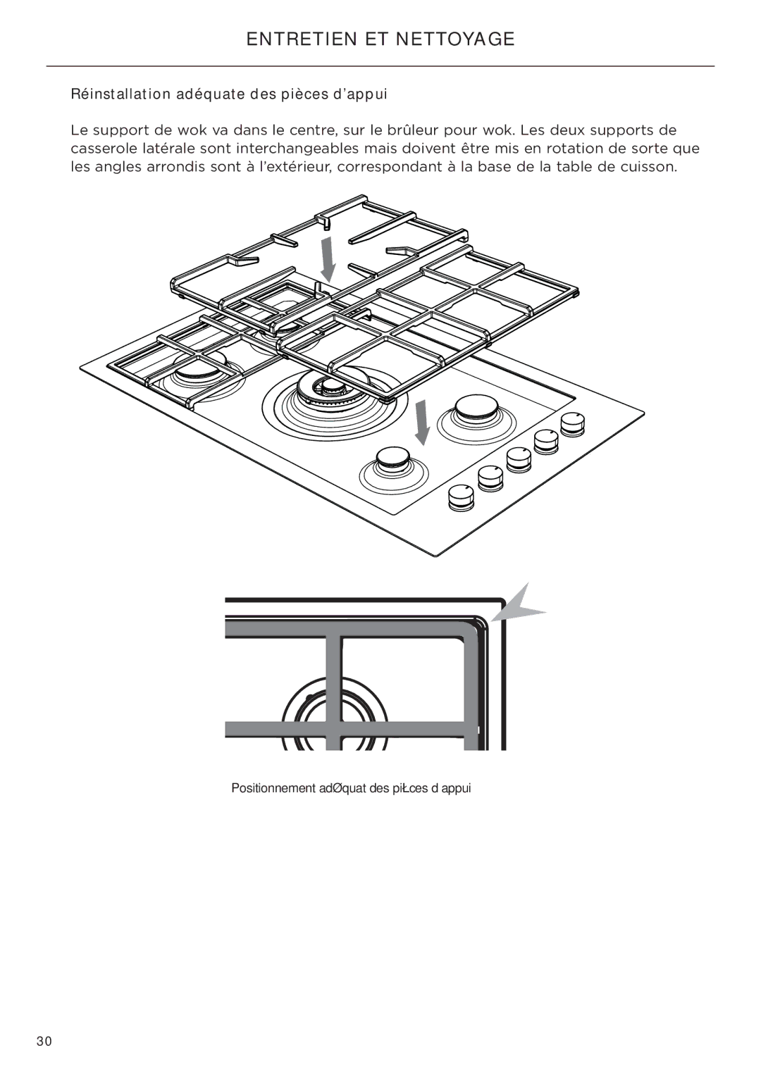 Fisher & Paykel CG365DW manual Réinstallation adéquate des pièces d’appui 