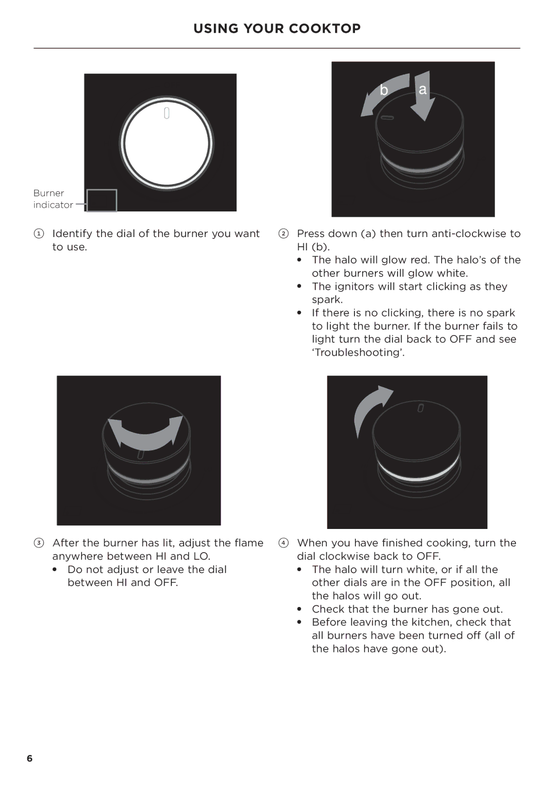 Fisher & Paykel CG365DW manual Using Your Cooktop 