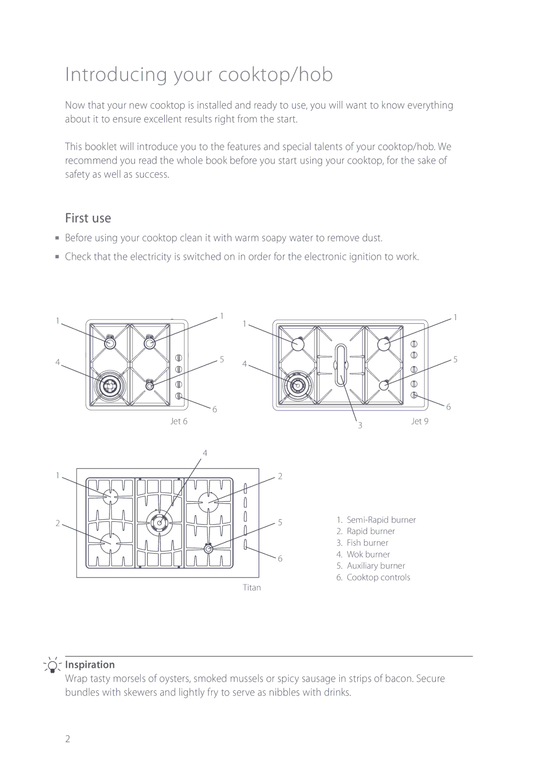 Fisher & Paykel CG602Q manual Introducing your cooktop/hob, First use 