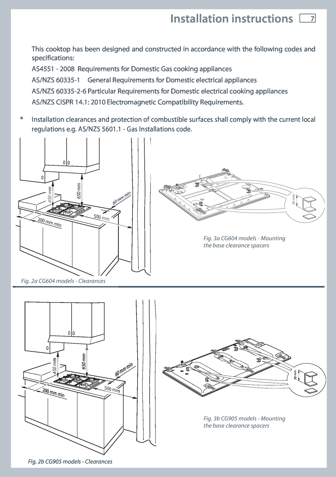 Fisher & Paykel CG905, CG604 installation instructions Installation instructions 